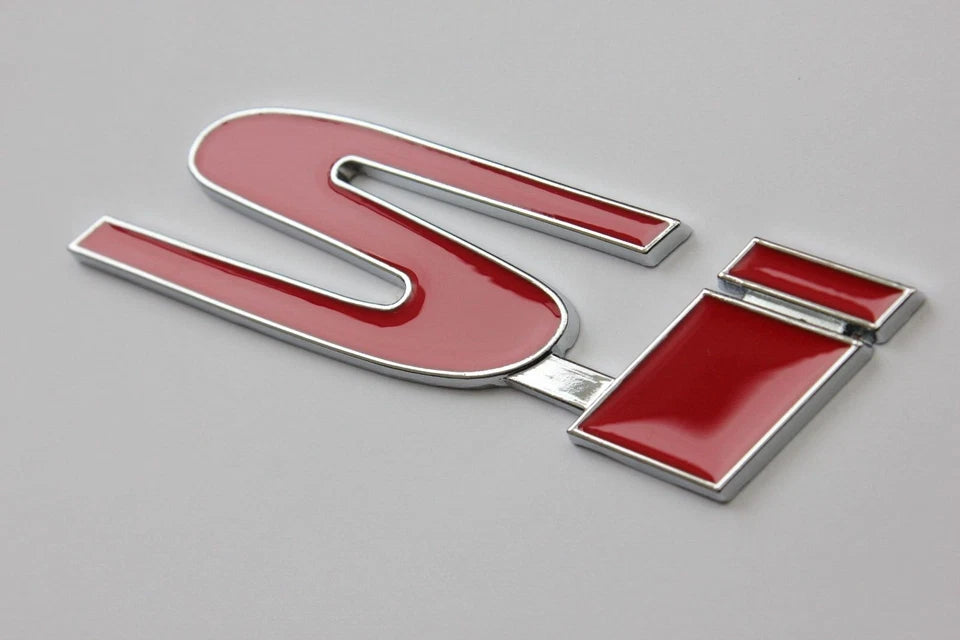 Honda Si Car Badge Silver Red Emblem for Civic Accord Jazz Odyssey Pilot