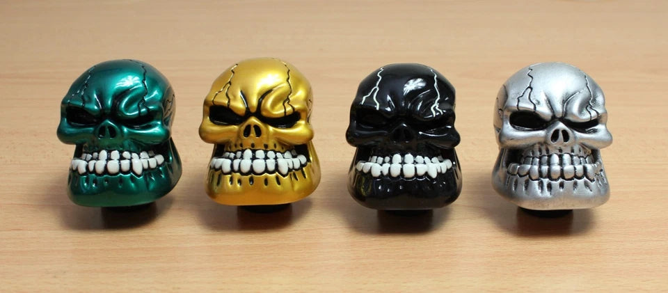 Angry Skull Gear Shift Knob Gold Resin Aluminium M12 M10 M8 for Ford Holden