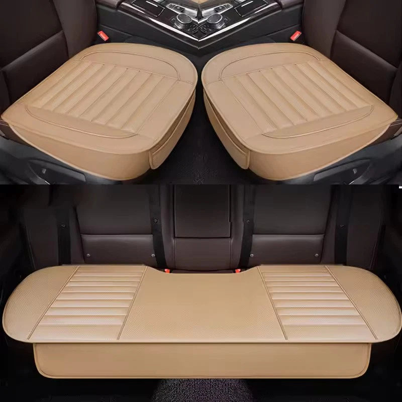 SEAMETAL Premium PU Leather Car Seat Cover Set Universal Fit Cushion Protector