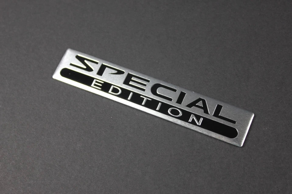 Special Edition Brushed Silver Fender Boot Fender Badge Emblem Universal 100mm