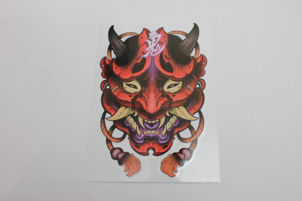 Japan Oni Demon Mask Red Decal Sticker for Toyota Honda Subaru Nissan Mitsubishi