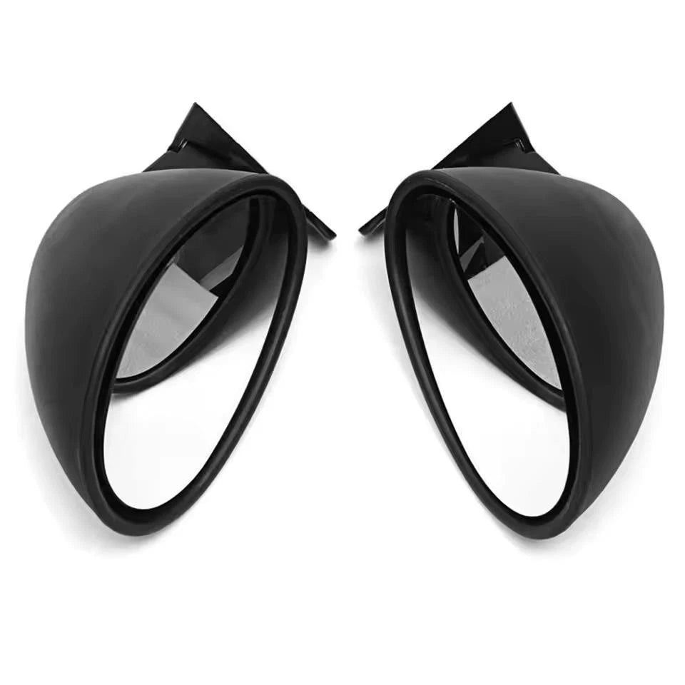 California Bullet Retro Side Rear View Mirrors Universal Bolt On Carbon Black
