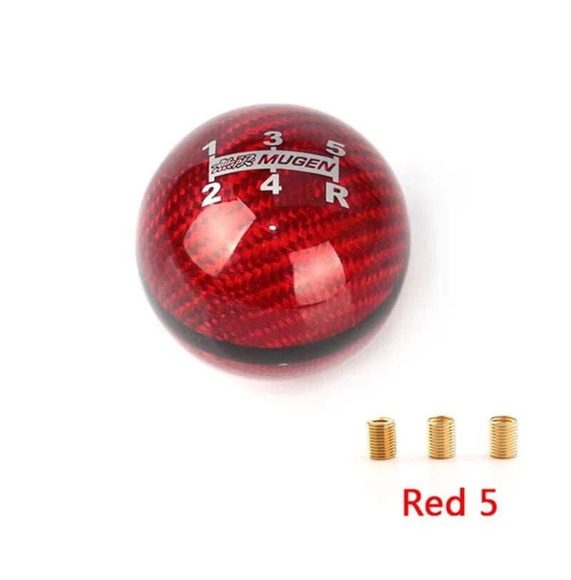 Mugen 5 / 6 Speed Carbon Fibre Red / Black Gear Shift Knob NEW JDM for Honda