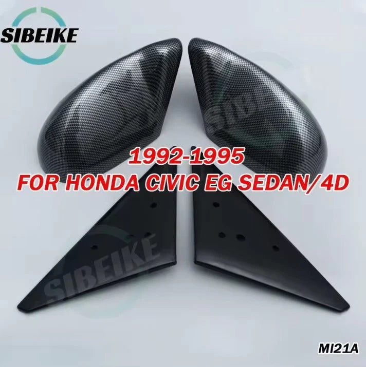 2 Pc Spoon Style Side Mirror for Honda CIVIC EG 4 Door 1996 - 2000 Carbon Black