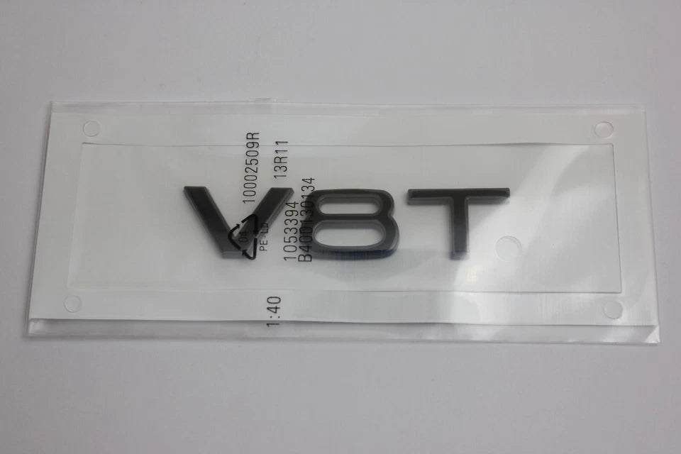 Audi V8T Fender Badge Emblem Gloss Black A1 A3 A4 A5 A7 Q3 Q5 Q7 S4 S6 S7 S8 SQ5