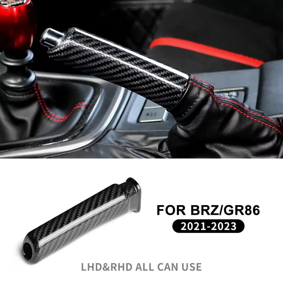 Real Hard Carbon Fiber Hand Brake Handle For Subaru BRZ Toyota GR86 2021 - 2025