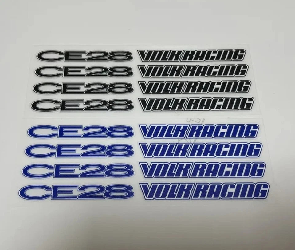 8 x Volk Racing CE28 Wheel Decals Sticker Blue for RAYS RT N SL STI EVO GTR S15