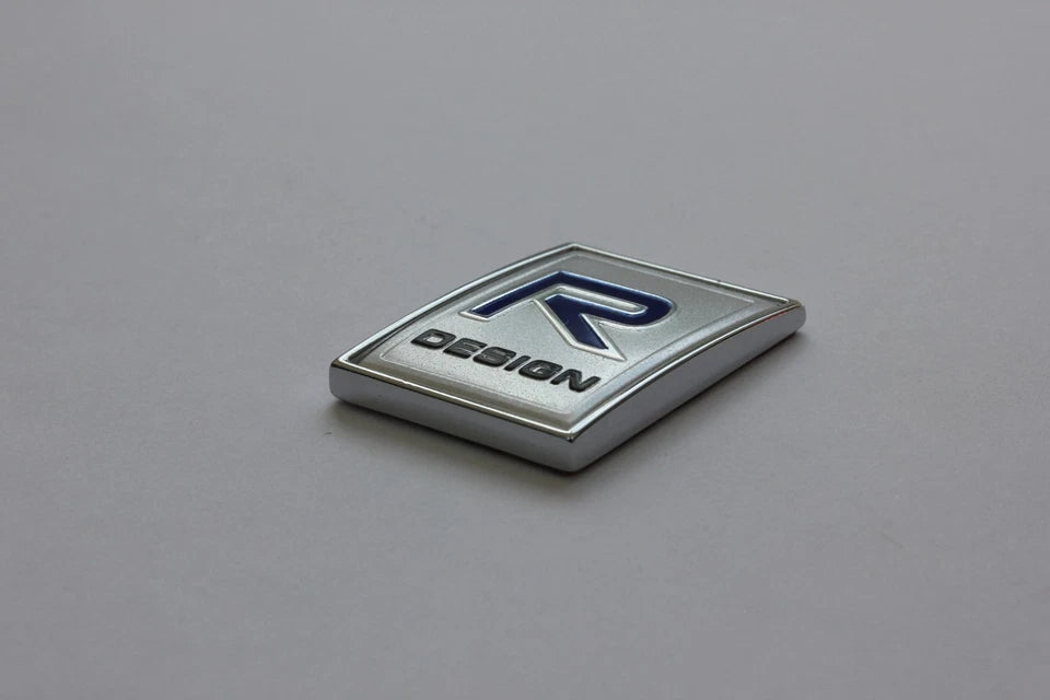R Design Silver Blue Fender Emblem 27mm x 27mm With Adhesive