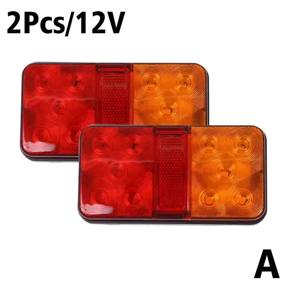 2Pcs 12V LED Tail Light Set Rear Brake Turn Signal & Stop Lamp for Car Truck NEW