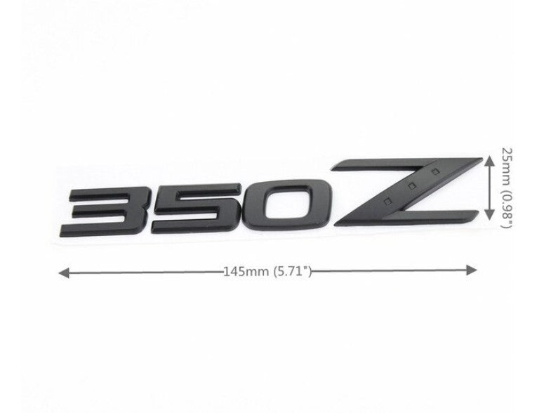 350Z Silver & Black Badge for Nissan Fairlady 350Z Z33 150mm ABS