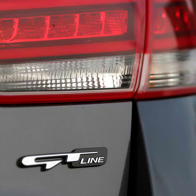 KIA GT Line Badge Emblem Sticker in Red Black Chrome