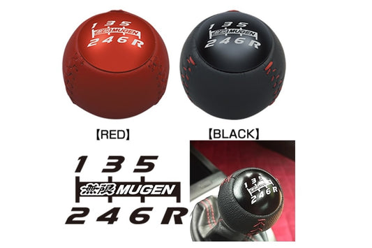 Mugen Style Gear Knob M10x1.5 Leather and Aluminium (Honda)