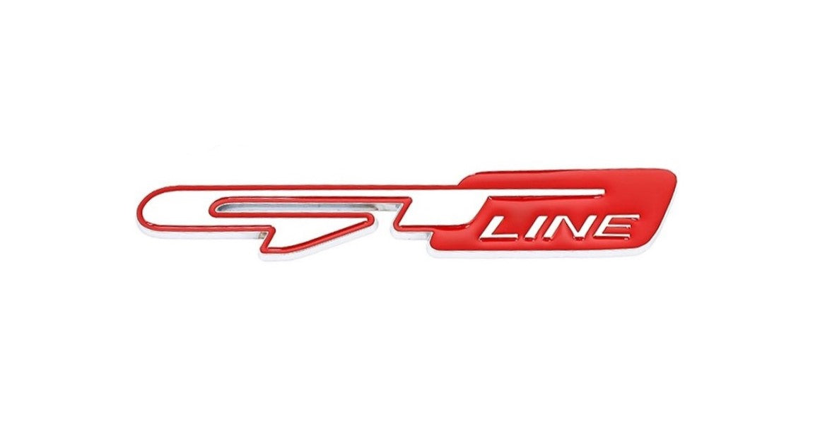 KIA GT Line Badge Emblem Sticker in Red Black Chrome