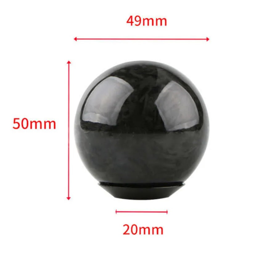 Ball Gear Knob 50mm Genuine Forged Carbon Fibre (Universal)