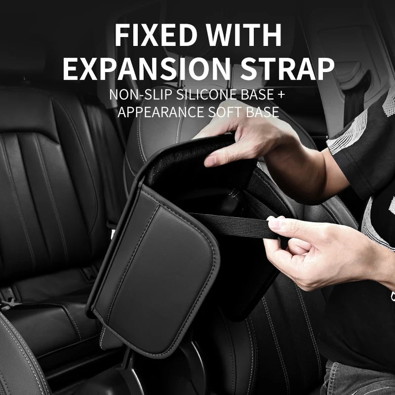 SEAMETAL Car Armrest Extension Cushion PU Leather Center Console Protector Pad