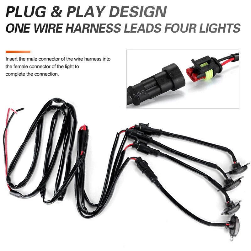 Universal 12 LED Grille Lights 12V Smoked Amber White Eagle Eye Lamps Car SUV
