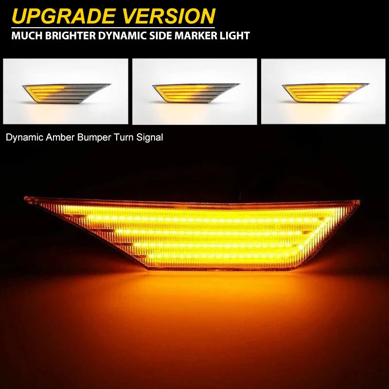 2PCS LED Side Marker Lights Amber Signal White DRL for Honda Civic 2016-2021