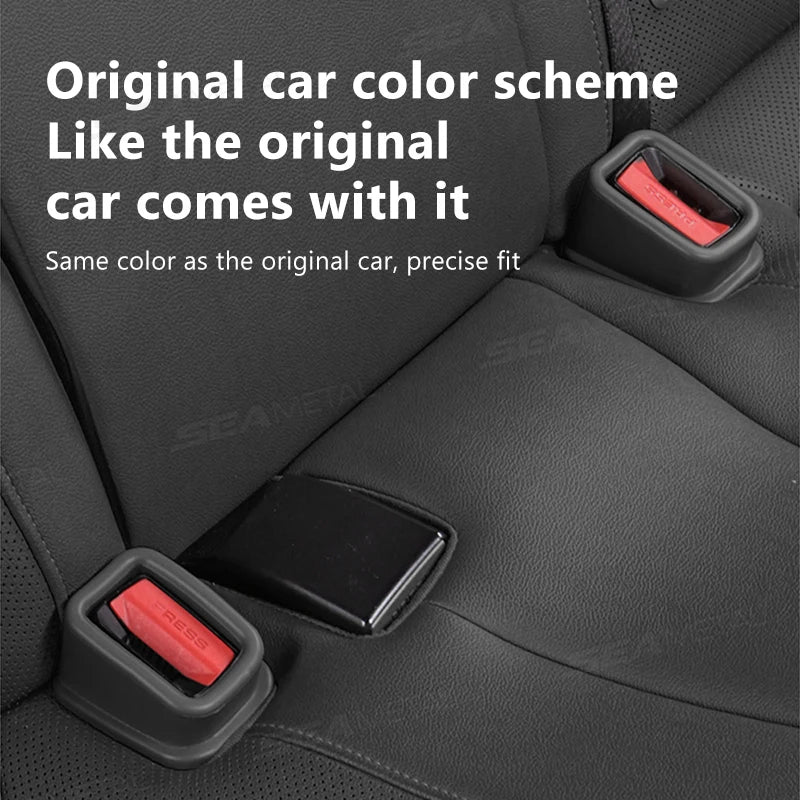 SEAMETAL 2PCS Car Seat Belt Buckle Holder Cover Anti Scratch Full Wrap Protector