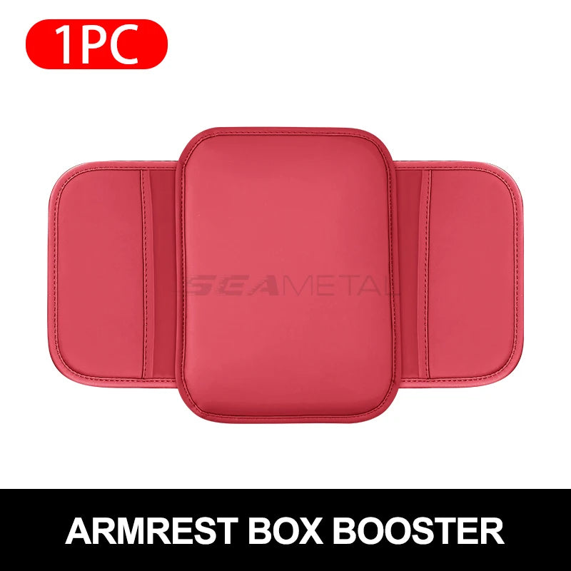 SEAMETAL Car Armrest Extension Cushion PU Leather Center Console Protector Pad