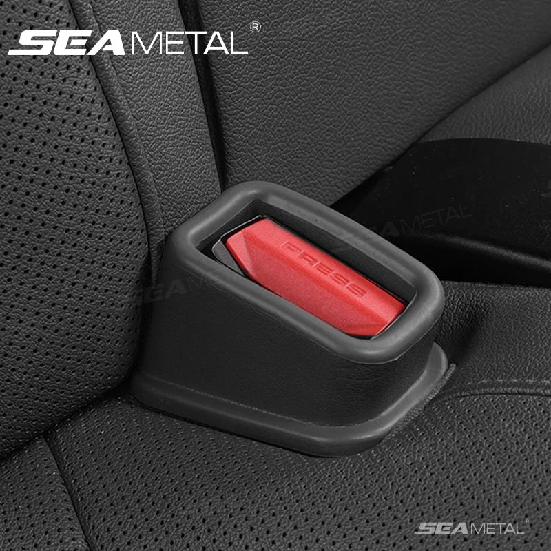SEAMETAL 2PCS Car Seat Belt Buckle Holder Cover Anti Scratch Full Wrap Protector