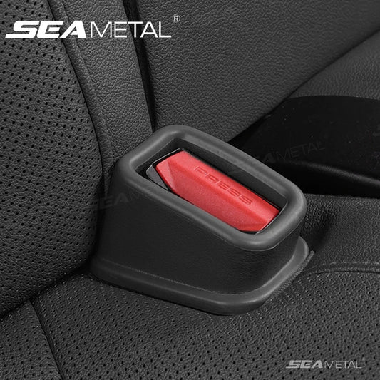 SEAMETAL 2PCS Car Seat Belt Buckle Holder Cover Anti Scratch Full Wrap Protector