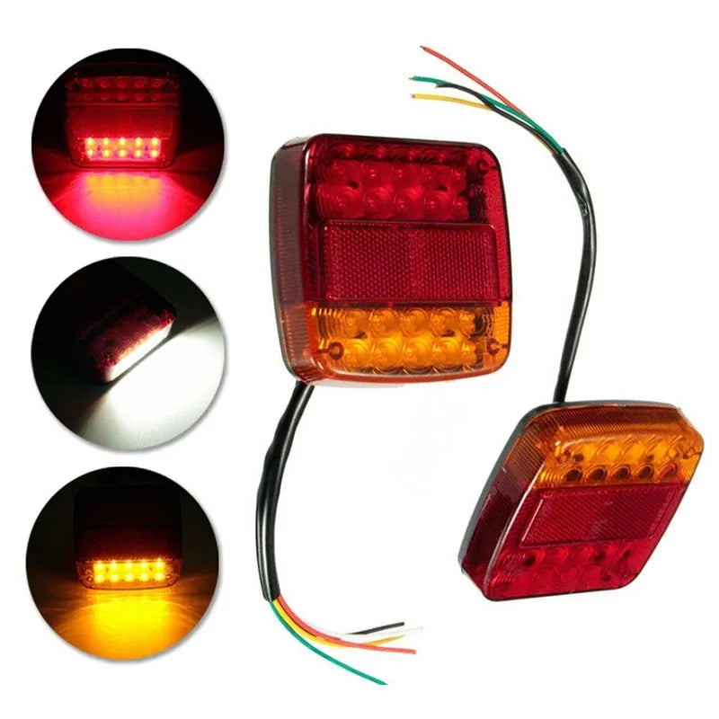 2PCS 12V 26 LED Submersible Trailer Tail Lights Stop Brake Turn Signal
