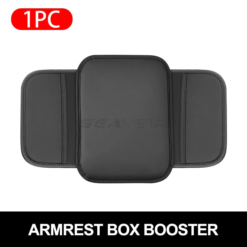 SEAMETAL Car Armrest Extension Cushion PU Leather Center Console Protector Pad