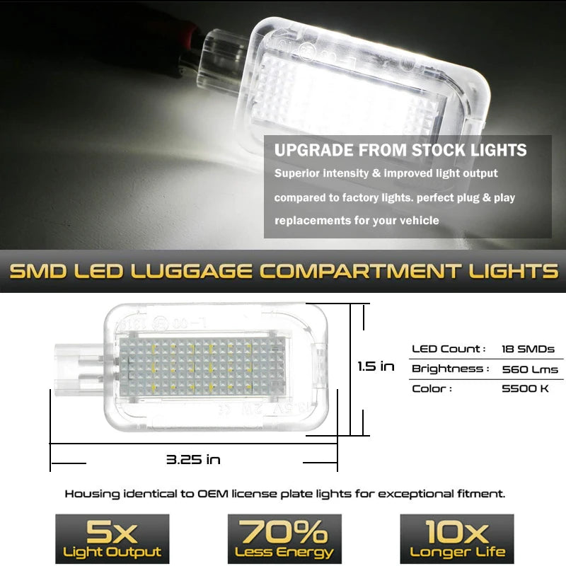 18 LED White Trunk Cargo Light Honda Civic Accord CRV Acura TLX