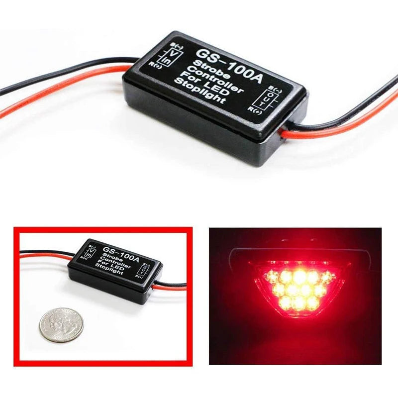 GS-100A LED Brake Light Strobe Flasher Controller 12V 24V CD0102