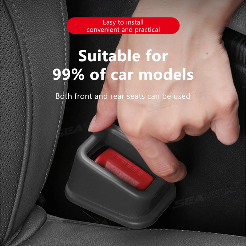 SEAMETAL 2PCS Car Seat Belt Buckle Holder Cover Anti Scratch Full Wrap Protector