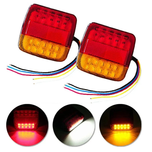 2PCS 12V 26 LED Submersible Trailer Tail Lights Stop Brake Turn Signal