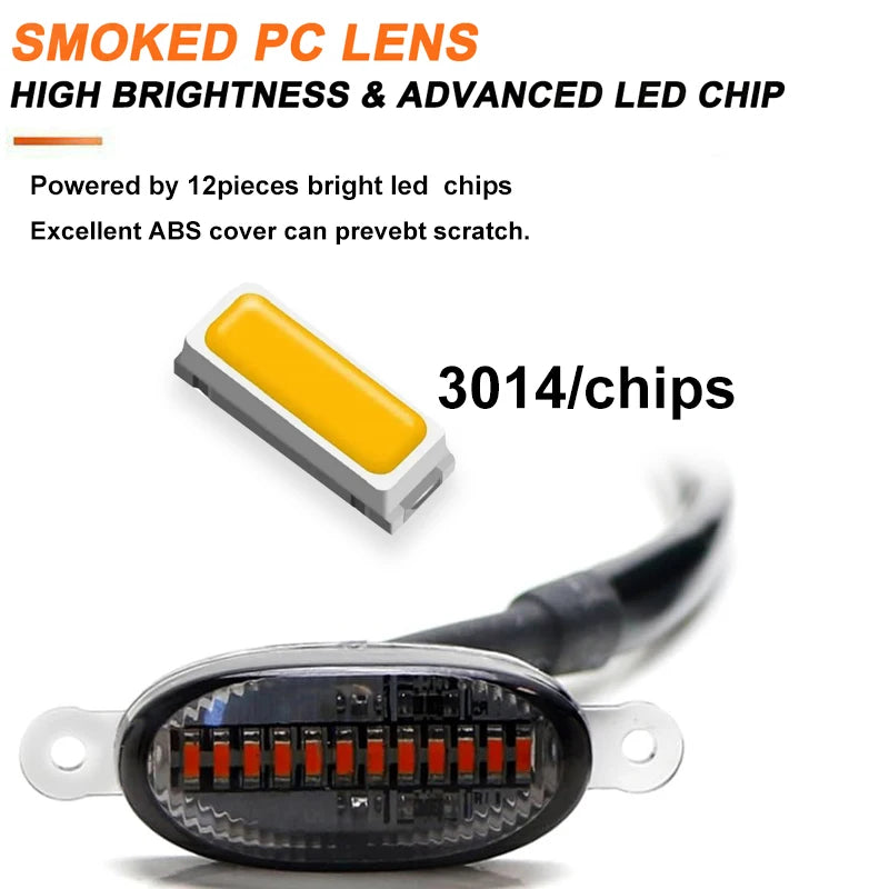 Universal 12 LED Grille Lights 12V Smoked Amber White Eagle Eye Lamps Car SUV