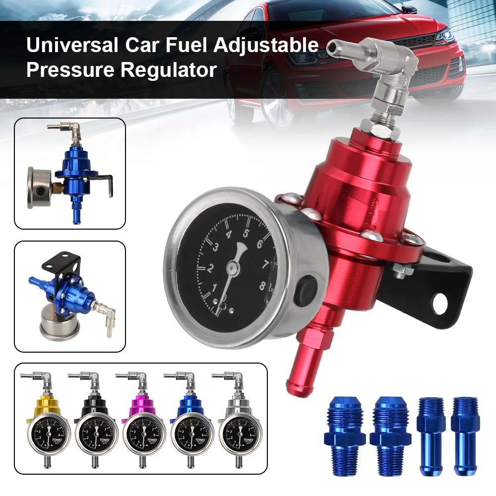 Universal Adjustable Fuel Pressure Regulator Kit with Gauge Fuel Pressure Regulator