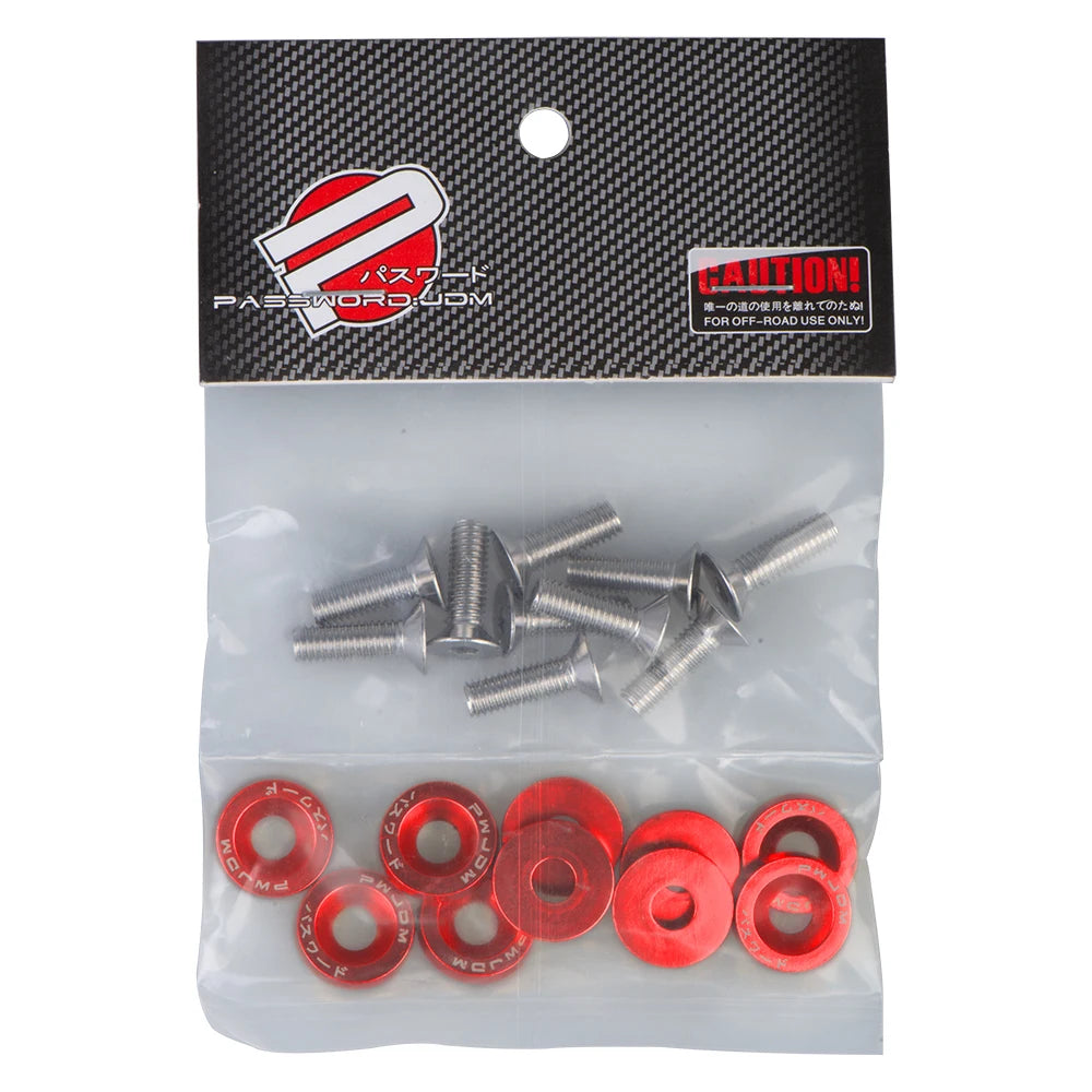 10PCS Universal M6 JDM Fender Washer & License Plate Bolt Kit Decorative