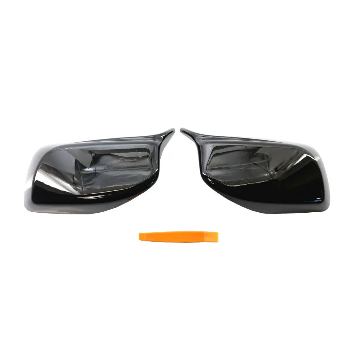 Carbon Fiber Look / Gloss Black Side Mirror Cover Caps for BMW 5 Series 2004–2008