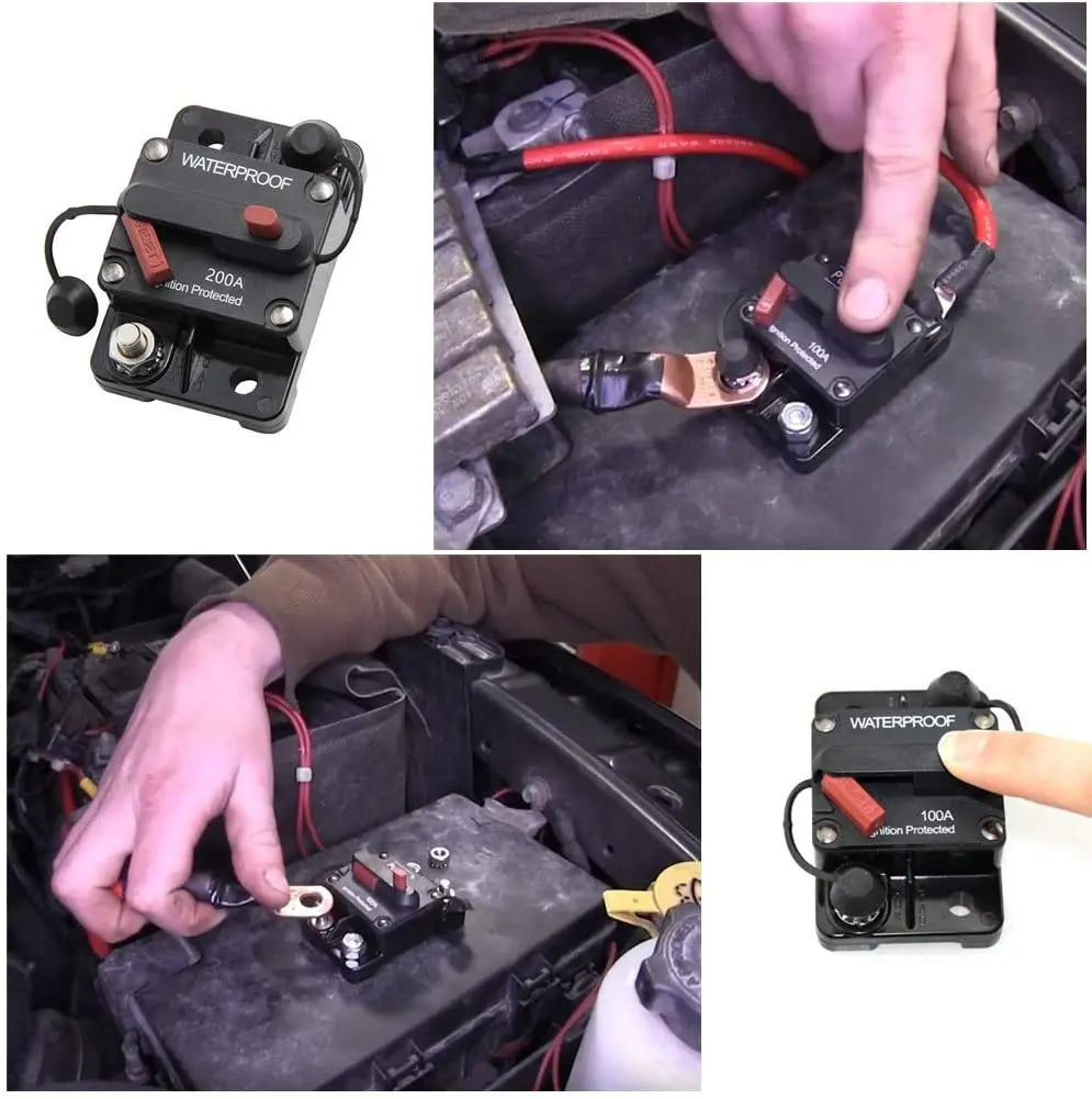 30A-300A 12V 48V DC Circuit Breaker Manual Reset Waterproof Car Boat Fuse