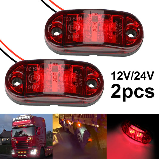 12V/24V LED Trailer Side Marker Lights Truck Clearance Turn Signal Brake