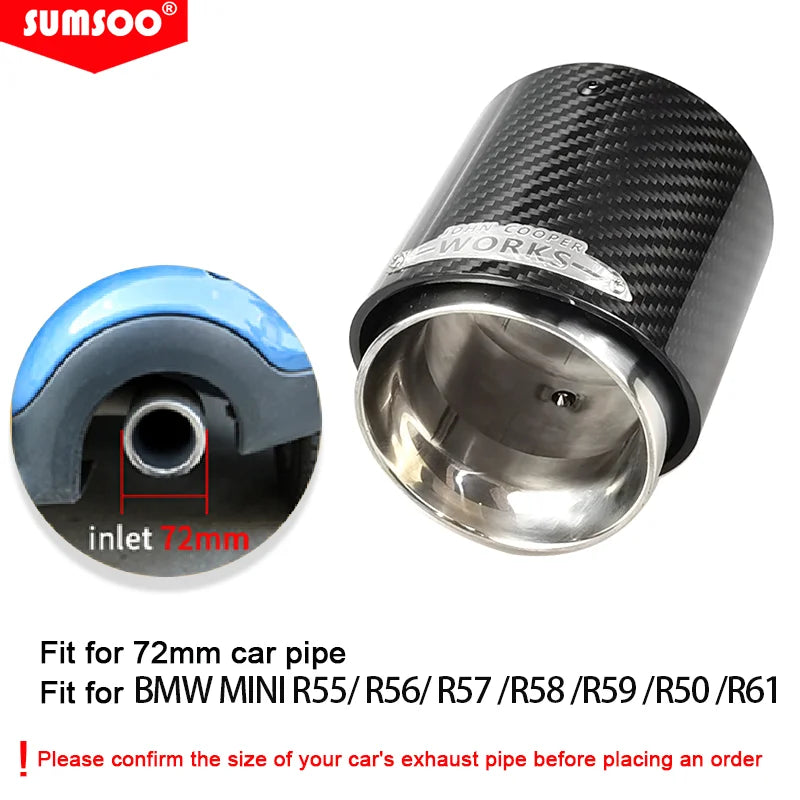 1Pcs Carbon Fiber Exhaust Tip for BMW MINI Cooper S Black Gold Blue Silver