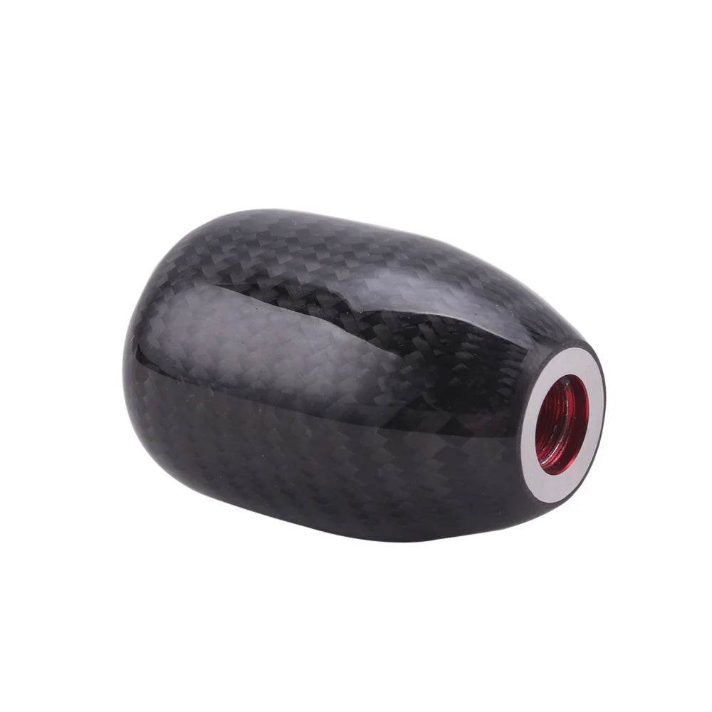 RASTP RS-SFN032 Oval Carbon Fiber Manual Gear Shift Knob 3 Adapters JDM Style