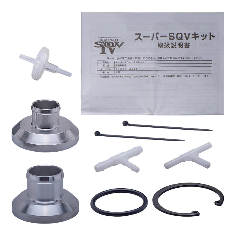 25mm SQV Style Turbo Blow Off Valve BOV with Adapter Flange Red Black Silver