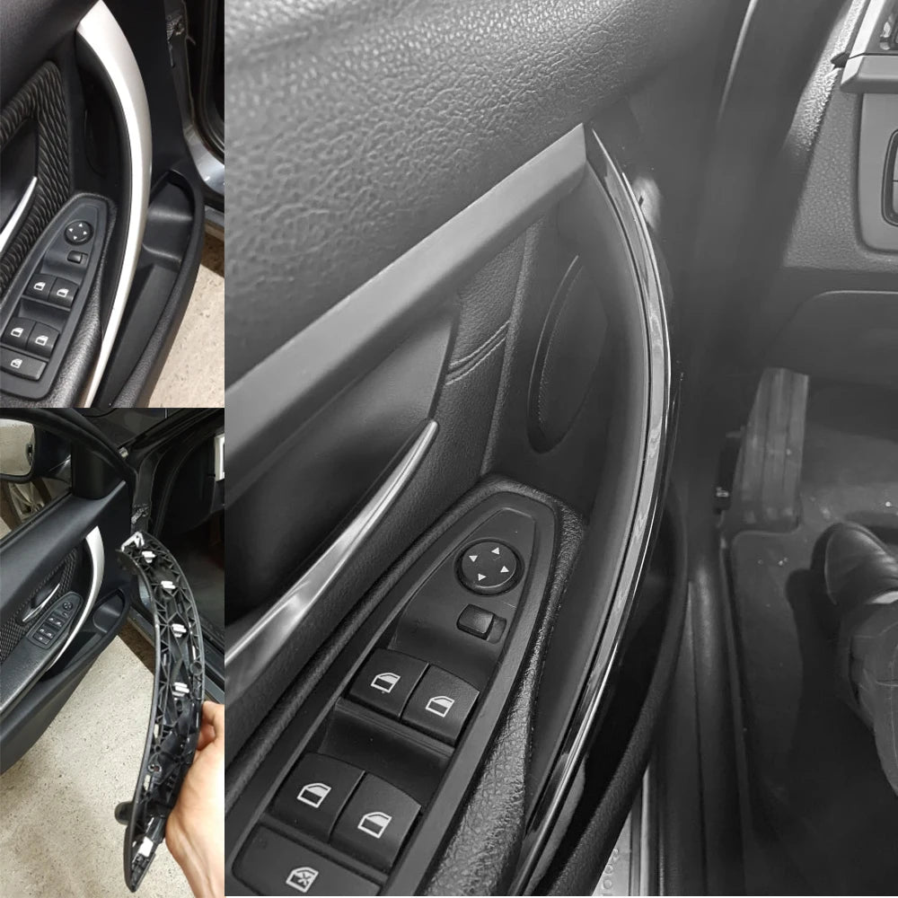Black Interior Door Handle Pull Trim Cover for BMW F30 F31 F32 F34 F35 F80
