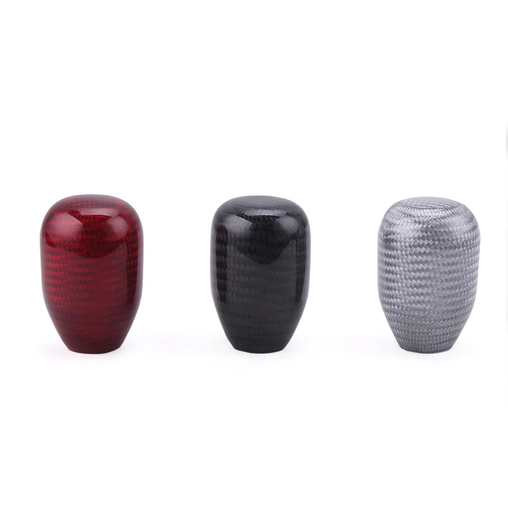 RASTP RS-SFN032 Oval Carbon Fiber Manual Gear Shift Knob 3 Adapters JDM Style