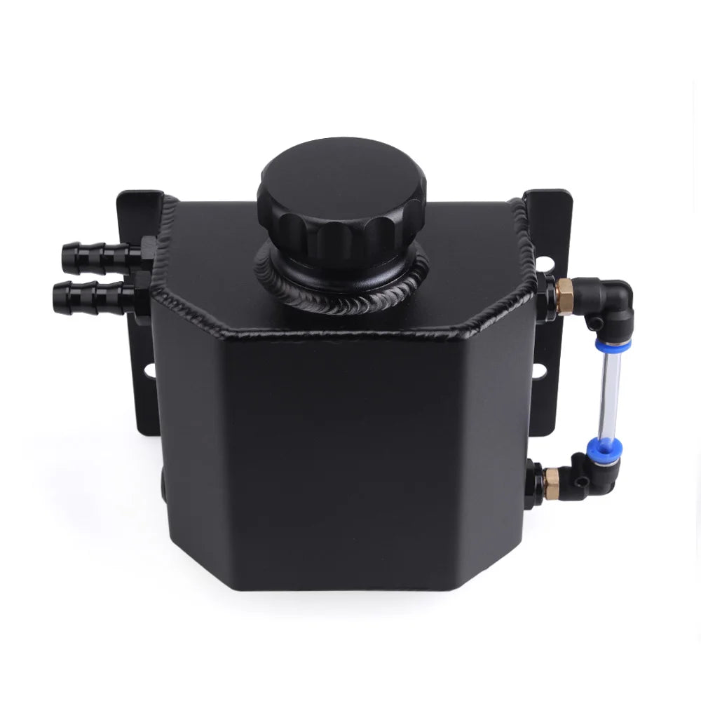 Universal 1L Aluminium Coolant Overflow Tank Reservoir with Drain Plug