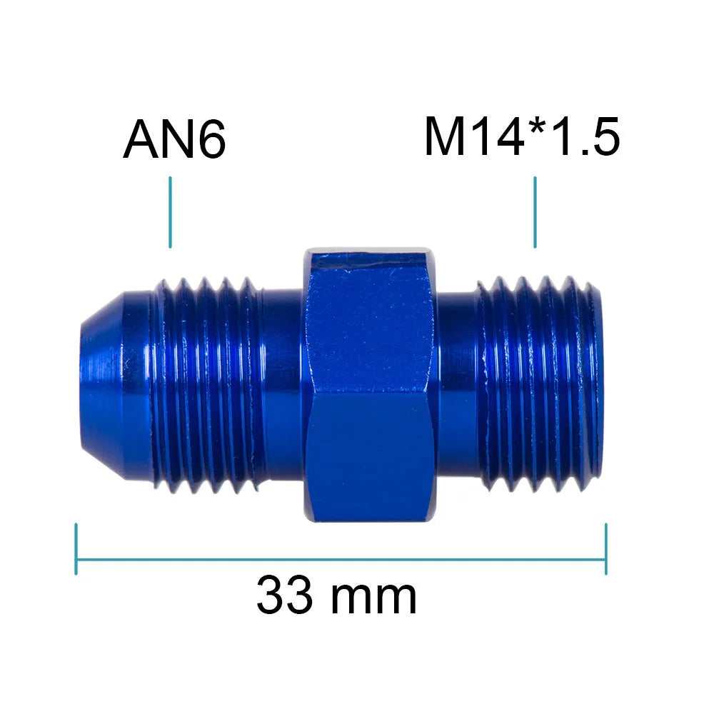 Universal 6AN AN6 to M10 M12x1.25/1.5 AN6 TO m16 M14x1.5 AN6 TO 1/4 3/8 1/2 npt