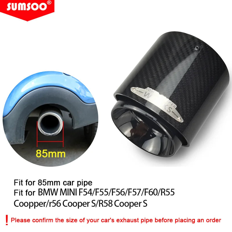 1Pcs Carbon Fiber Exhaust Tip for BMW MINI Cooper S Black Gold Blue Silver