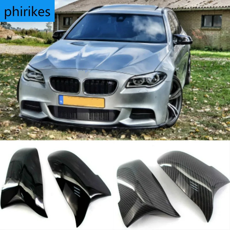 Carbon Fiber Look Side Mirror Cover Caps for BMW 5, 6 & 7 Series F10 F11 F18 F07