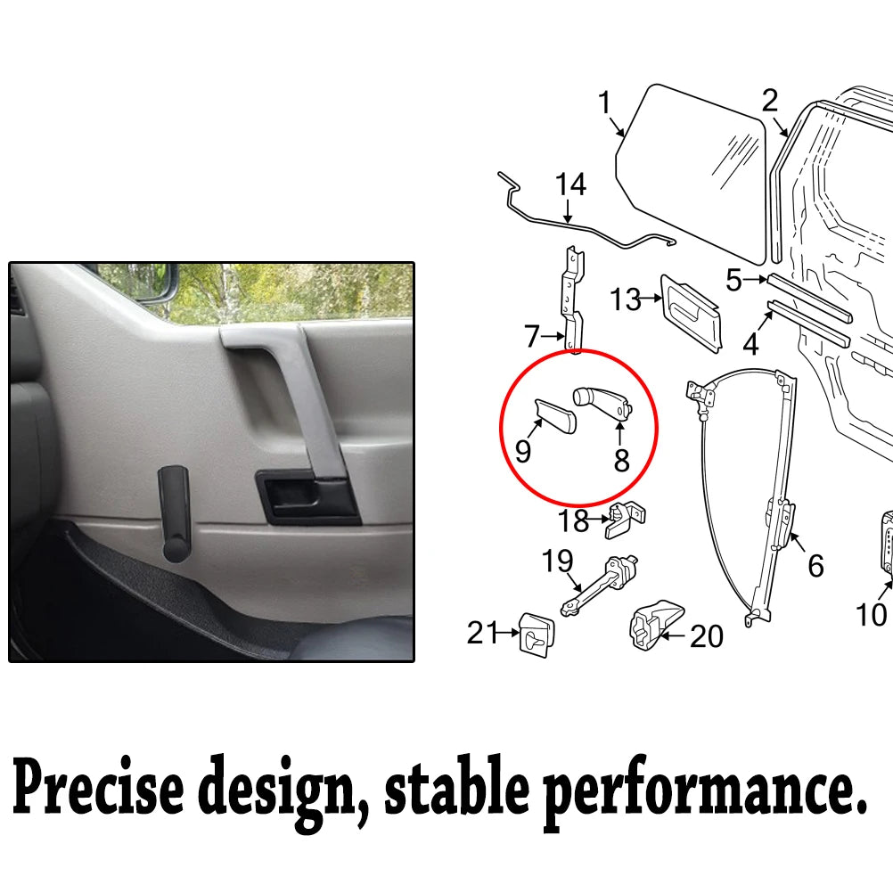 2PCS Manual Window Winder Crank Handle Covers for VW T4 Transporter, Corrado