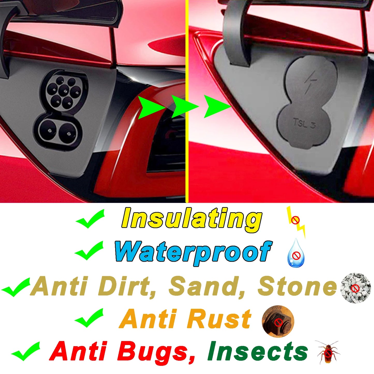 Silicone Charging Port Waterproof Dust Cover for Tesla Model 3 2017–2020