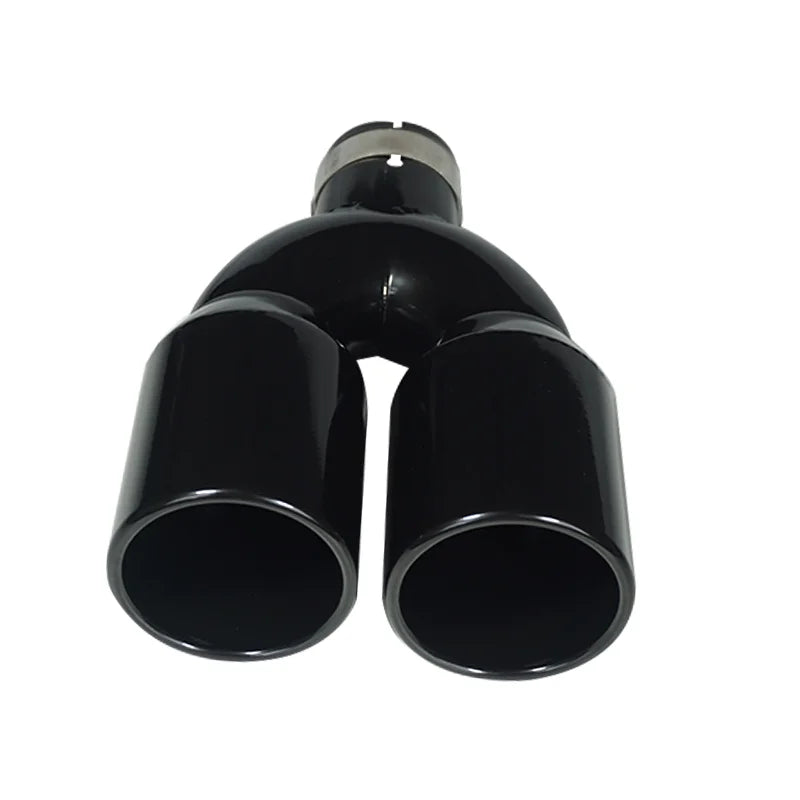 1Pcs Universal Dual Outlet Exhaust Tip Stainless Steel Rear Tail Pipe Muffler