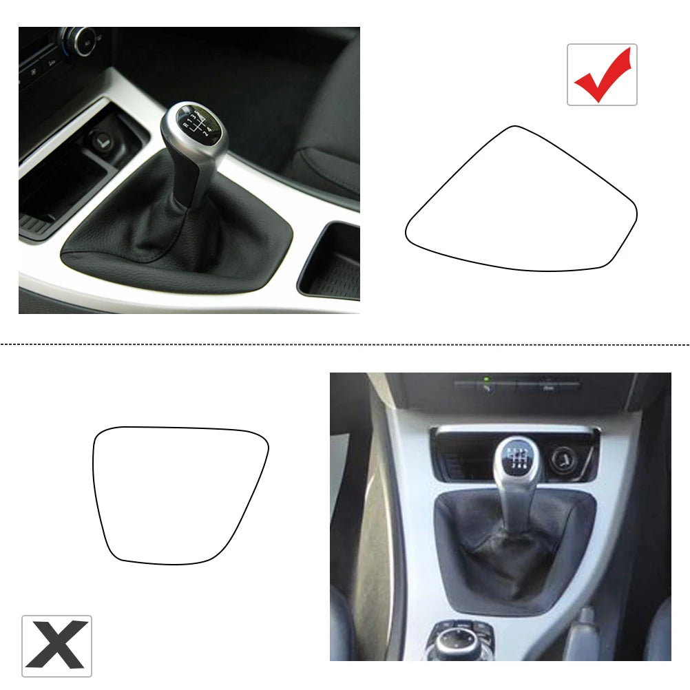 Manual Gear Shift Knob with Leather Gaiter Boot for BMW E90 E91 E92 E93